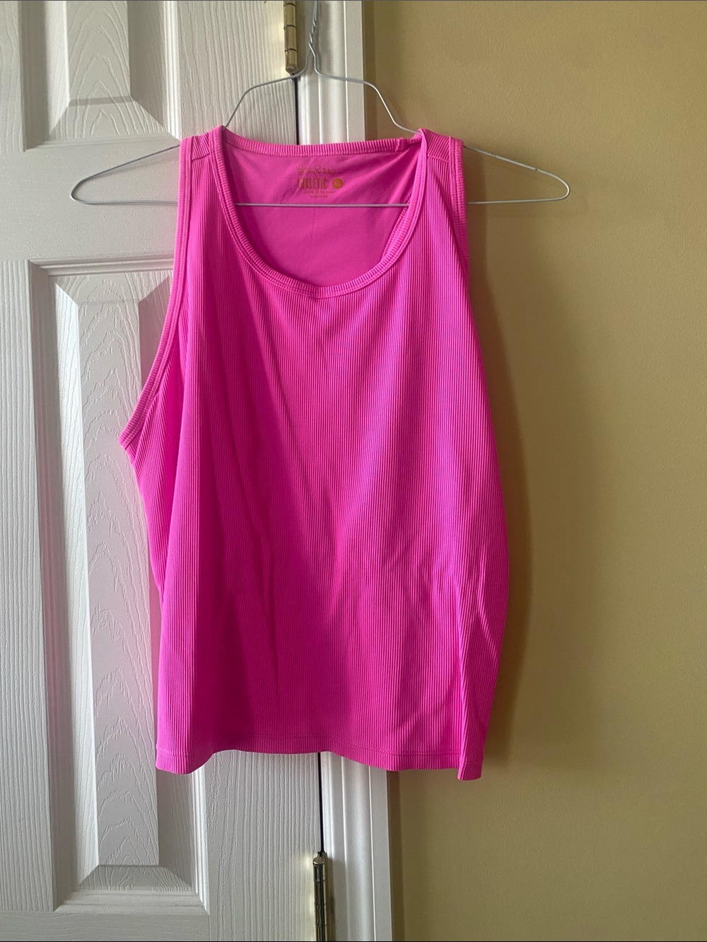 Lilly Pulitzer Hot Pink Ribbed Scoop Tank